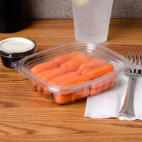 Dart C8DCPR ClearPac 8 oz. Clear Rectangular Plastic Container with Lid - 63/Pack