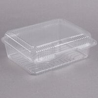 Dart C80UT1 StayLock 10 1/2 inch x 8 5/8 x 3 3/4 inch Clear Hinged Plastic 10 1/2 inch Deep Base Oblong Container - 100/Pack