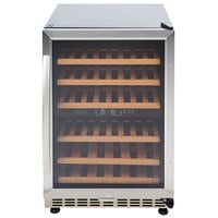 Eurodib USF54D Single Section 46-Bottle Half Height Dual Temperature Full Glass Door Wine Refrigerator