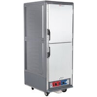 Metro C539-CLDS-L-GY C5 3 Series Insulated Low Wattage Full Size Heated Holding and Proofing Cabinet with Lip Load Aluminum Slides and Solid Dutch Doors - Gray
