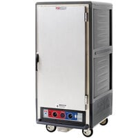 Metro C537-CLFS-4 C5 3 Series Insulated Low Wattage 3/4 Size Heated Holding and Proofing Cabinet with Fixed Wire Slides and Solid Door - Gray