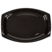 Genpak BLK11 Silhouette 7 inch x 10 1/2 inch Black Premium Plastic Platter - 500/Case
