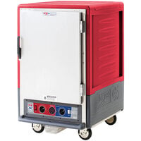 Metro C535-CLFS-U C5 3 Series Insulated Low Wattage Half Size Heated Holding and Proofing Cabinet with Universal Wire Slides and Solid Door - Red