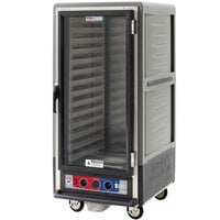 Metro C537-CLFC-L C5 3 Series Insulated Low Wattage 3/4 Size Heated Holding and Proofing Cabinet with Lip Load Aluminum Slides and Clear Door - Gray