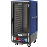Metro C537-CLFC-L C5 3 Series Insulated Low Wattage 3/4 Size Heated Holding and Proofing Cabinet with Lip Load Aluminum Slides and Clear Door - Blue