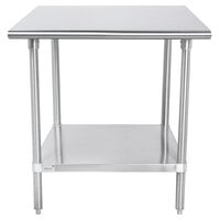 Advance Tabco SAG-243 24 inch x 36 inch 16 Gauge Stainless Steel Commercial Work Table with Undershelf
