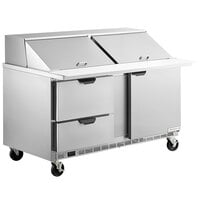 Beverage-Air SPED60HC-24M-2 60" 1 Door 2 Drawer Mega Top Refrigerated Sandwich Prep Table