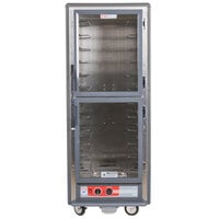 Metro C539-HLDC-U C5 3 Series Insulated Low Wattage Full Size Hot Holding Cabinet with Universal Wire Slides and Clear Dutch Doors - Gray