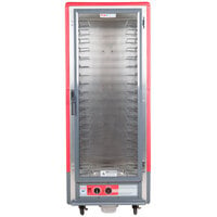 Metro C539-HLFC-U C5 3 Series Insulated Low Wattage Full Size Hot Holding Cabinet with Universal Wire Slides and Clear Door - Red