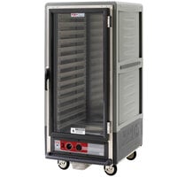 Metro C537-HLFC-L-GY C5 3 Series Insulated Low Wattage 3/4 Size Heated Holding Cabinet with Lip Load Aluminum Slides and Clear Door - Gray
