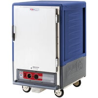 Metro C535-HLFS-L-BU C5 3 Series Insulated Low Wattage Half Size Heated Holding Cabinet with Lip Load Aluminum Slides and Solid Door - Blue