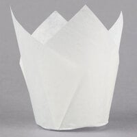 Hoffmaster 2" x 3 1/2" White Tulip Baking Cup - 250/Pack