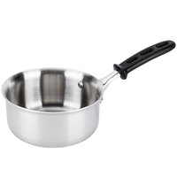 Vollrath 77739 Tribute 1.5 Qt. Tri-ply Stainless Steel Sauce Pan / Butter Warmer with TriVent Black Silicone Handle