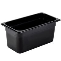 Cambro 36HP110 H-Pan™ 1/3 Size Black High Heat Plastic Food Pan - 6 inch Deep