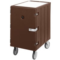 Cambro 1826LTCSP131 Camcart Dark Brown Mobile Cart for 18" x 26" Sheet Pans and Trays with Security Package