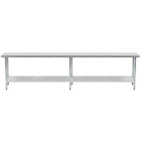 Advance Tabco GLG-3011 30" x 132" 14 Gauge Stainless Steel Work Table with Galvanized Undershelf