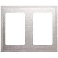 Vollrath 8250216 Miramar Stainless Steel Double Well Adapter Plate with Satin Finish Edge for Two 3/4 Size Food Pans