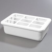 Carlisle CM104902 Coldmaster Full Size White Cold Food Pan Holder with Organizer - 6" Deep