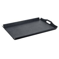 Cal-Mil 930-2-13 16 inch x 13 inch Black Room Service Tray with Raised Edges