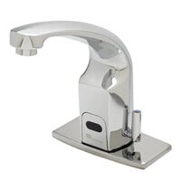 T&S EC-3132-4DP 5 1/2 inch Hands-Free Sensor Deck Mount Cast Spout Faucet with 4 inch Deck Plate