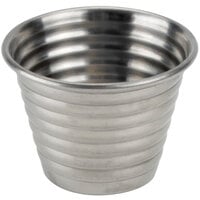 American Metalcraft RSC1 2.5 oz. Stainless Steel Round Ribbed Sauce Cup
