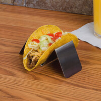 American Metalcraft HTSH1 Stainless Steel Half Size Taco Holder with One or Two Compartments - 5 inch x 2 inch x 2 inch