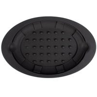 Lodge US011 Black 8 3/4 inch x 13 inch Oval Heat-Resistant Black Silicone Underliner