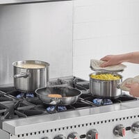 Vollrath 3820 Deluxe 6 Piece Induction Ready Stainless Steel Optio Cookware Set with 2.75 Qt., 4 Qt. Sauce Pans, and 9.5 inch Non-stick Frying Pan and Covers