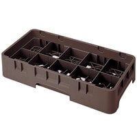 Cambro Camrack 11 3/4" High 10-Compartment Half-Size Glass Rack with 6 Extenders