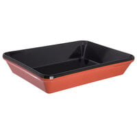 Carlisle 8919406 Designer Displayware Mosaic Black and Terra Cotta 12" x 8 1/2" Melamine Rectangular 2.9 Qt. Deli Crock - 4/Case