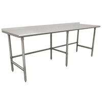 Advance Tabco TFAG-2411 24 inch x 132 inch 16 Gauge Super Saver Commercial Work Table with 1 1/2 inch Backsplash