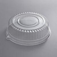 Visions 12 inch Clear PET Plastic Round Catering Tray High Dome Lid - 25/Case