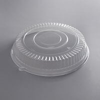 Visions 16" Clear PET Plastic Round Catering Tray Low Dome Lid - 25/Case