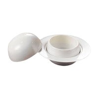 CAC RCN-340 Sushi Signature 8 oz. New Bone White Porcelain Soup Bowl with Lid - 12/Case