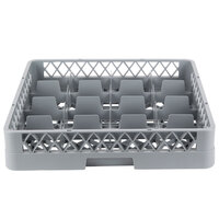 Noble Products 16-Compartment Gray Full-Size Glass Rack - 19 3/8 inch x 19 3/8 inch x 4 inch