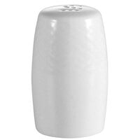 CAC BST-SS Boston 2 1/2 inch Super Bright White Embossed Porcelain Salt Shaker - 48/Case