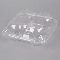 4 Compartment Clear Hinged Dome Muffin Container - 5/Pack