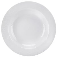 CAC BST-3 Boston 9 inch Super Bright White Embossed Porcelain Soup Bowl - 24/Case