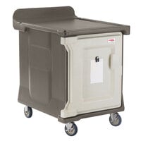 Cambro MDC1520S10194 10-Tray Granite Sand Low Profile Meal Delivery Cart with Standard Casters