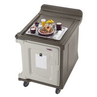 Cambro MDC1520S10194 10-Tray Granite Sand Low Profile Meal Delivery Cart with Standard Casters