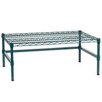 Regency 36 inch x 24 inch x 14 inch Green Epoxy Coated Wire Dunnage Rack with Extra Support Frame - 600 lb. Capacity