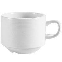 CAC HMY-1 Harmony 7 oz. Super White Stackable Porcelain Cup - 36/Case