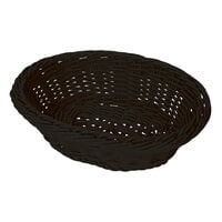 GET WB-1504-BK 9 1/4" x 6 3/4" Designer Polyweave Black Oval Basket - 12/Case