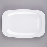 GET OP-116-W Sicilano Dinnerware 12 1/2" x 8 1/4" White Oval Platter with Round Corners - 12/Case