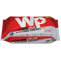 WipesPlus 7" x 9" No-Rinse Food Contact 80 Count Sanitizing Wipes - 12/Case