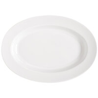 GET ML-15-W Milano 18" x 13" White Oval Platter - 6/Case