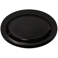 GET ML-15-BK Milano 18 inch x 13 inch Black Oval Platter - 6/Case