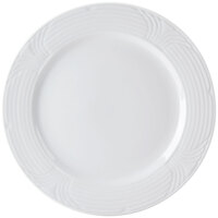 CAC CRO-21 Corona 12" Super Bright White Embossed Round Porcelain Plate - 12/Case