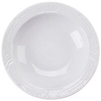 CAC CRO-11 Corona 5 1/2 inch Super Bright White Embossed Porcelain Fruit Bowl - 36/Case
