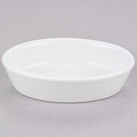 Hall China by Steelite International HL5700ABWA Bright White 6 oz. Oval Baker Dish - 24/Case
